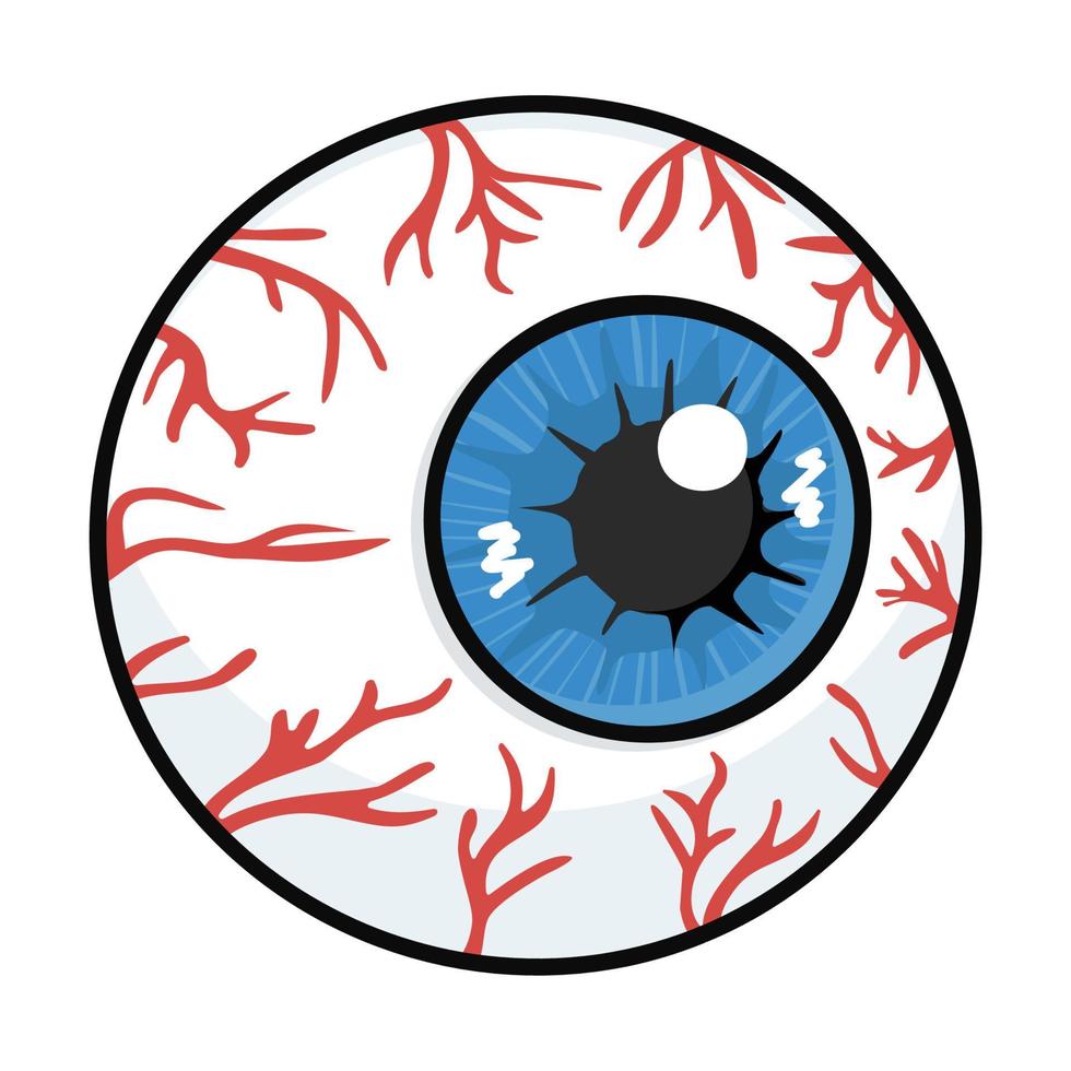 bola de ojo de sangre roja grande humana vector