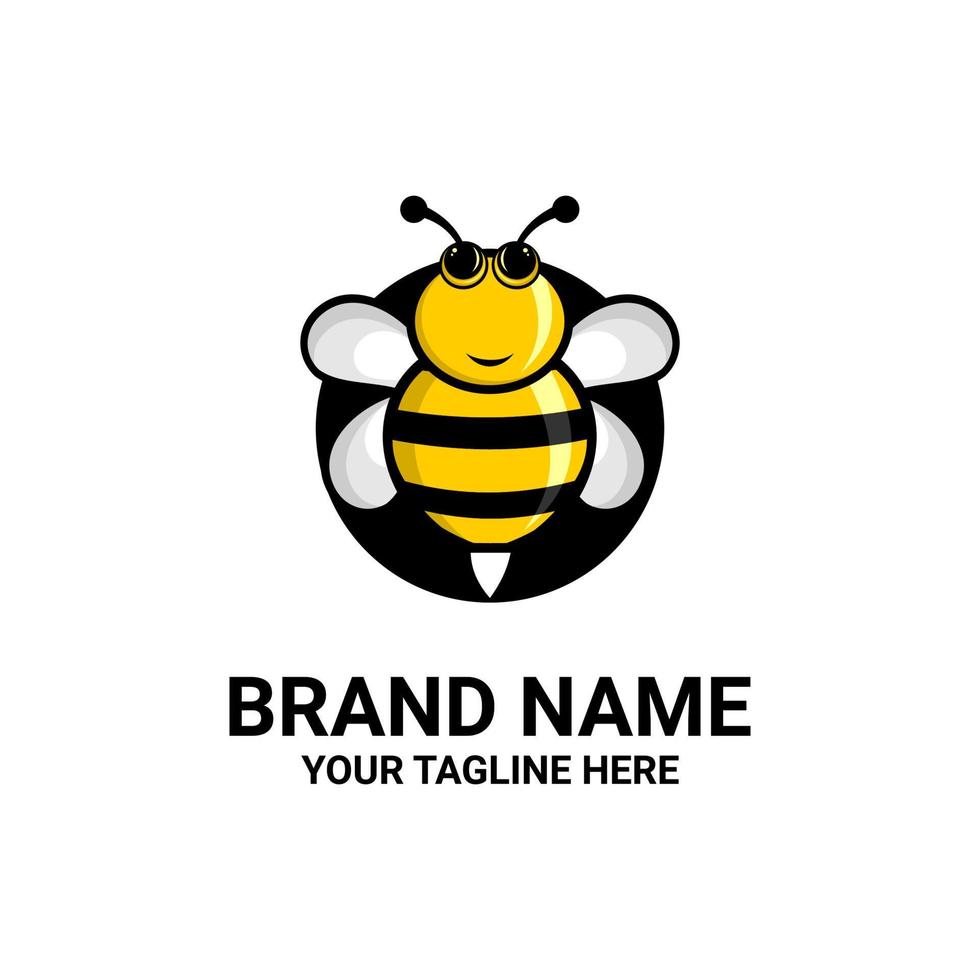 cute honey bee cartoon illustration vector