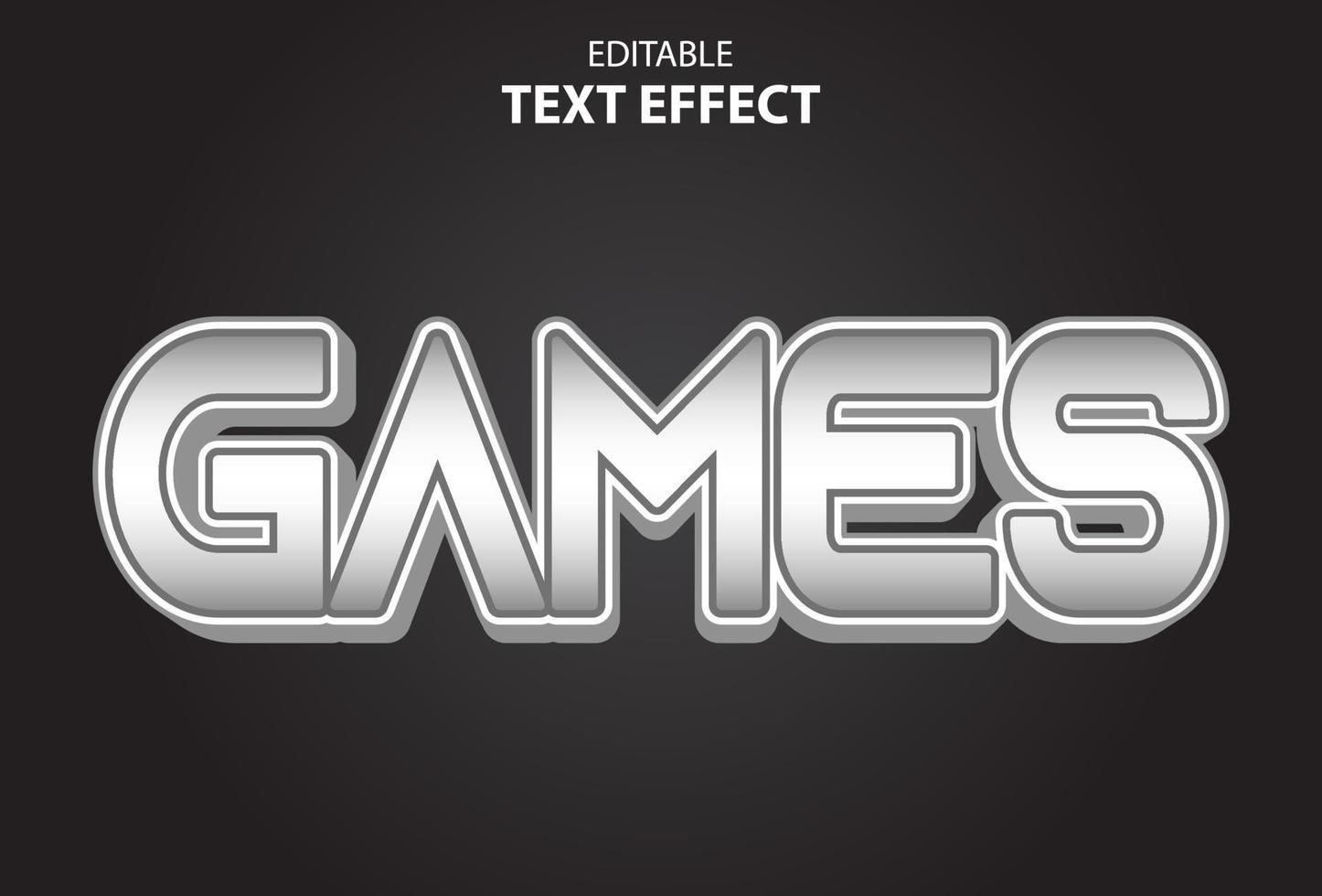 games text effect with silver color editable. vector
