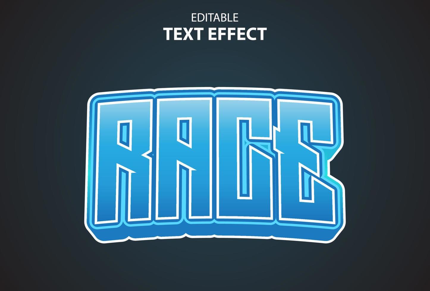 race text effect with blue color editable. vector
