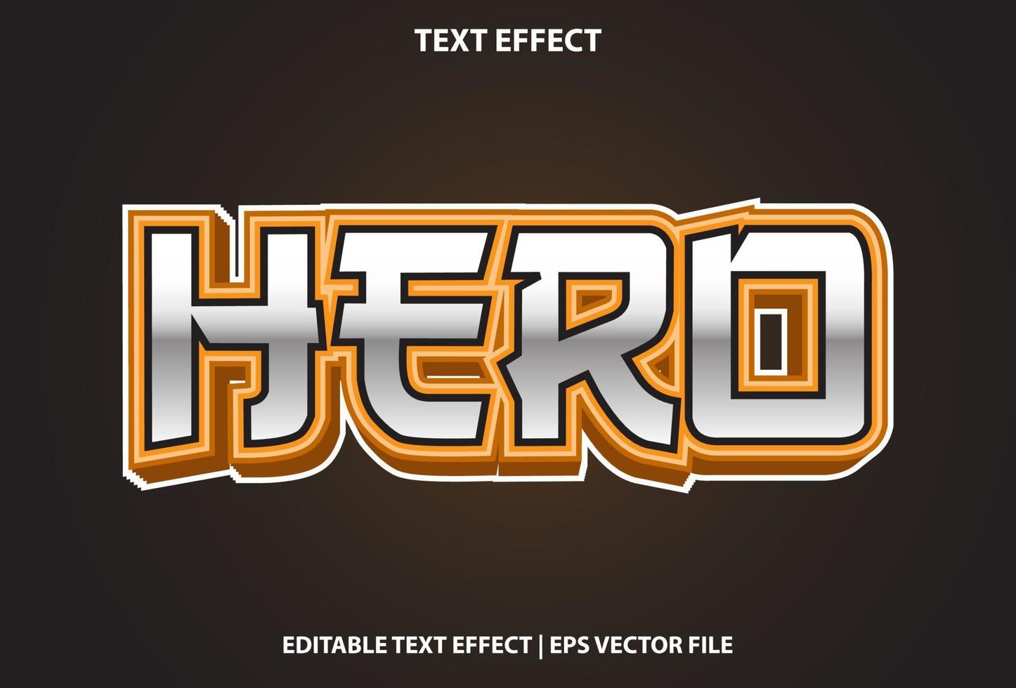 efecto de texto de héroe con degradado naranja para promoción. vector