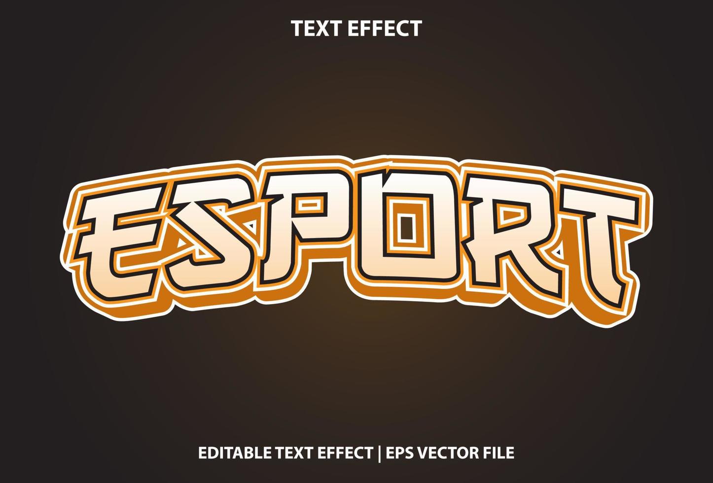 e sport text effect with orange gradient for promotion. vector