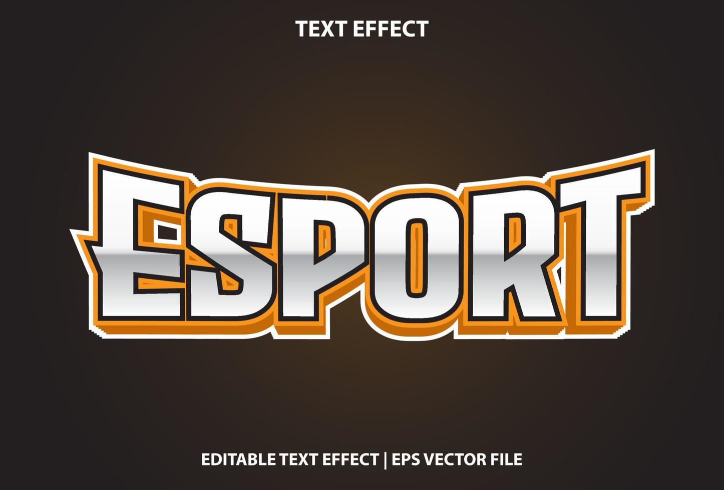 e sport text effect with orange gradient for promotion. vector