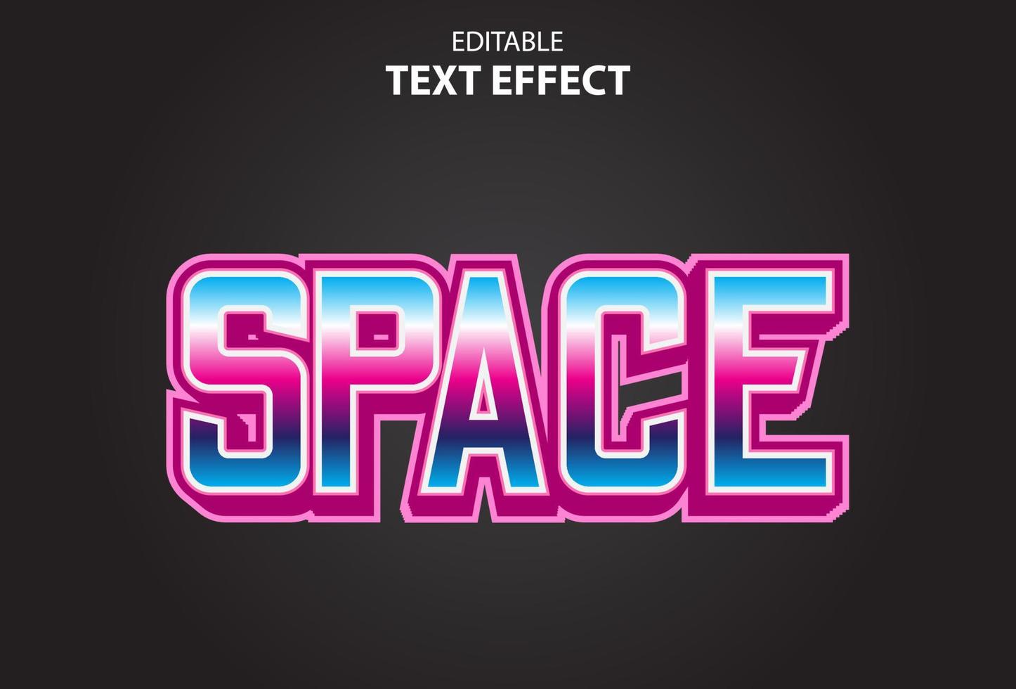 space text effect with full color editable. vector