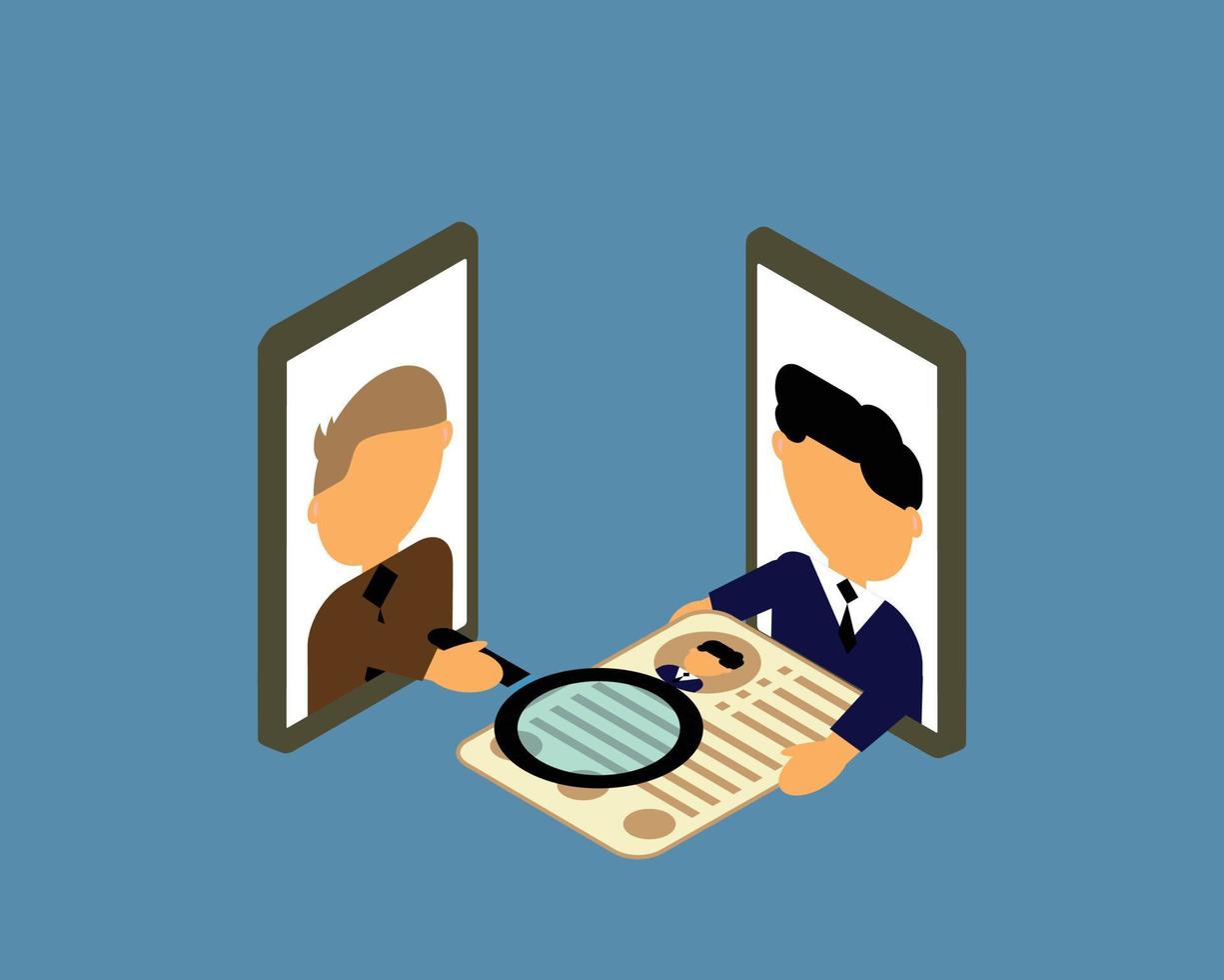 recruitment technology with mobile phone in human resources vector