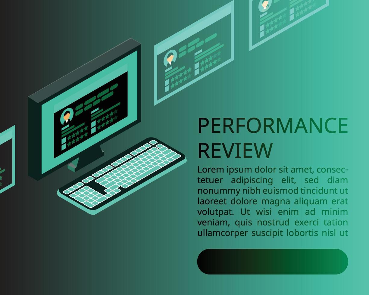 digital Employee performance review banner vector