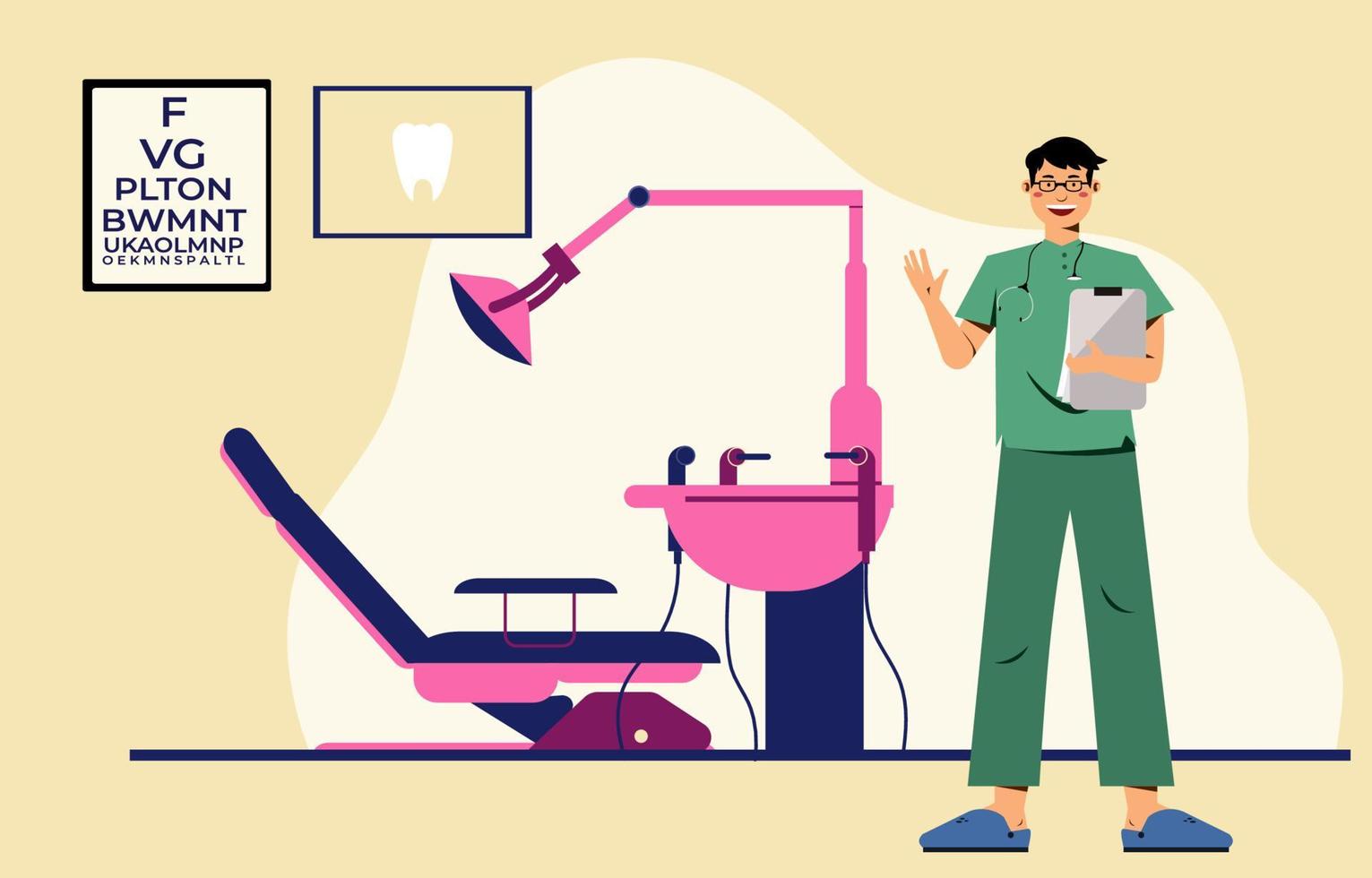 dentista ilustración plana vector