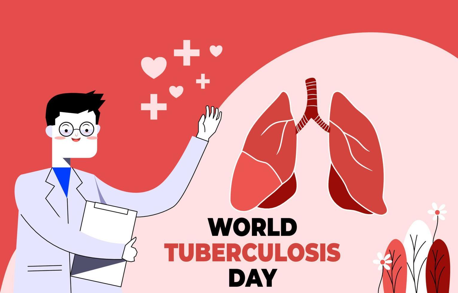 ilustración plana del día mundial de la tuberculosis vector