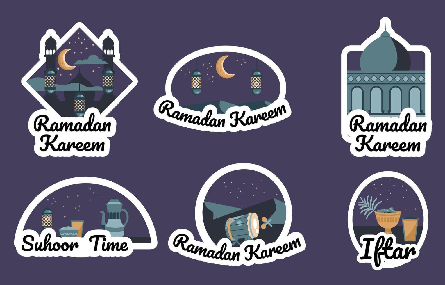 ilustración de etiqueta de ramadán vector