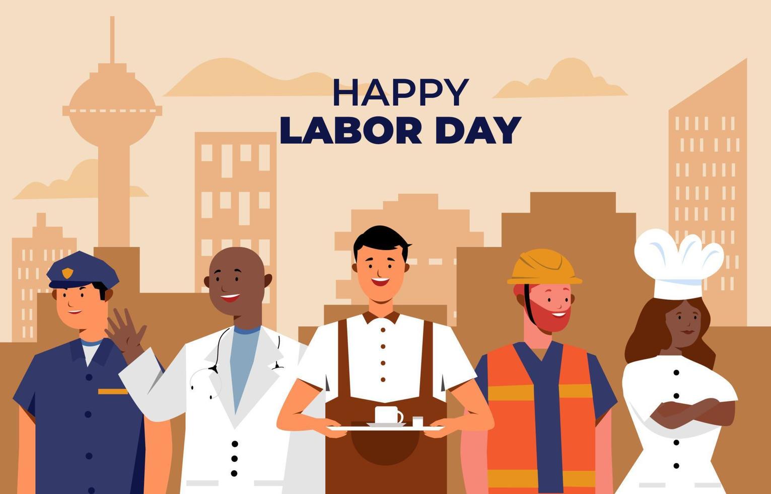 Happy labor day illustration flat vector
