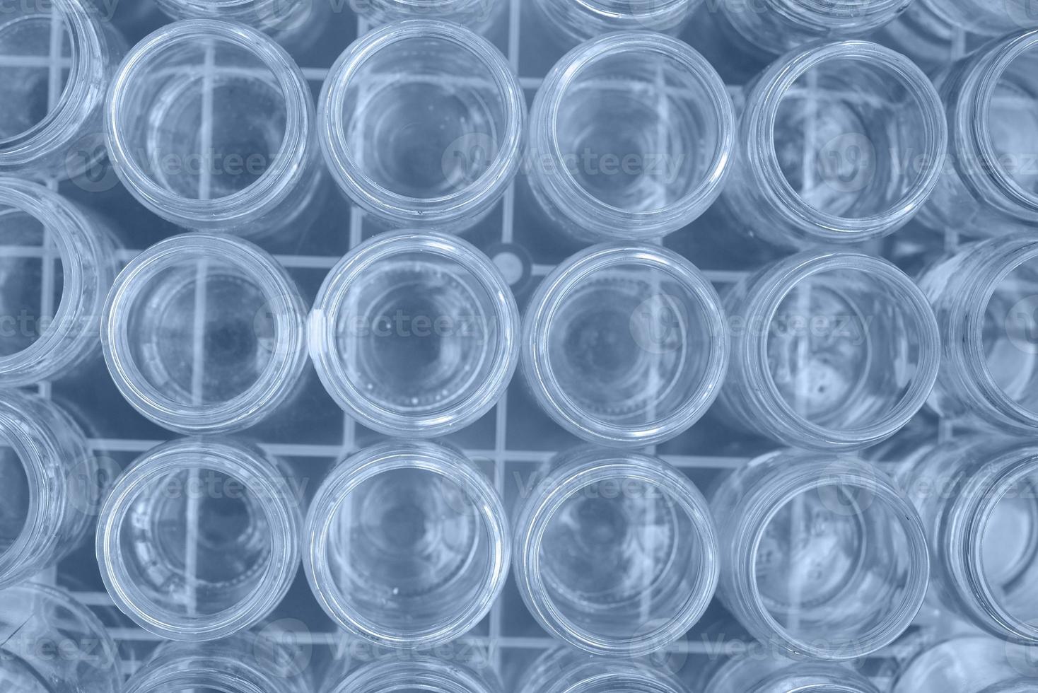 Sorting and collection of glass containers for recycling and reuse. photo