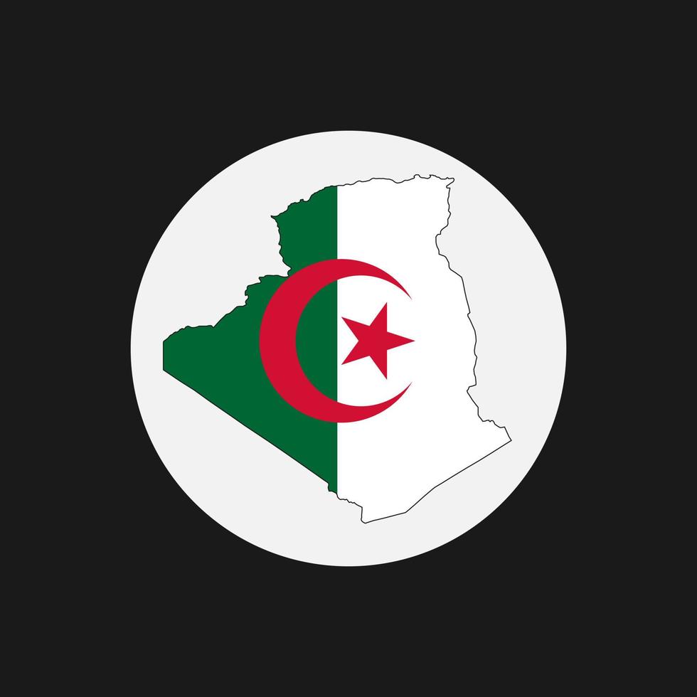 Algeria map silhouette with flag on white background vector