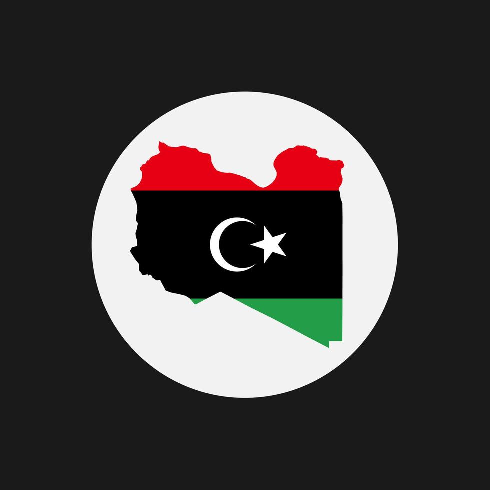 Libya map silhouette with flag on white background vector