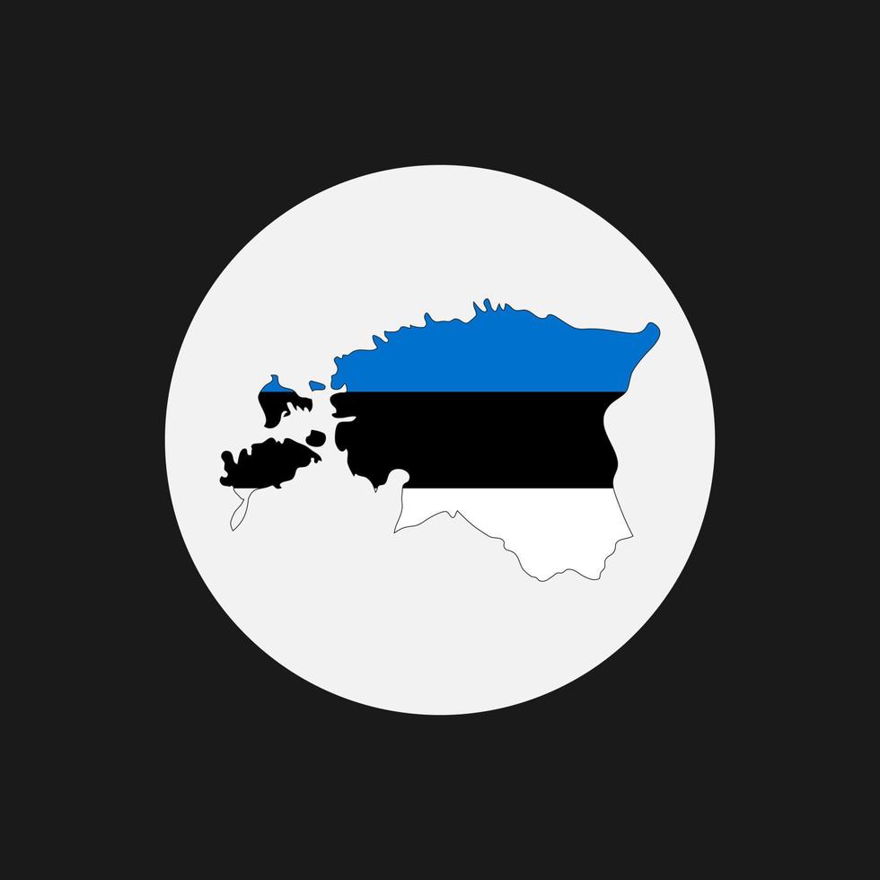 Estonia mapa silueta con bandera sobre fondo blanco. vector