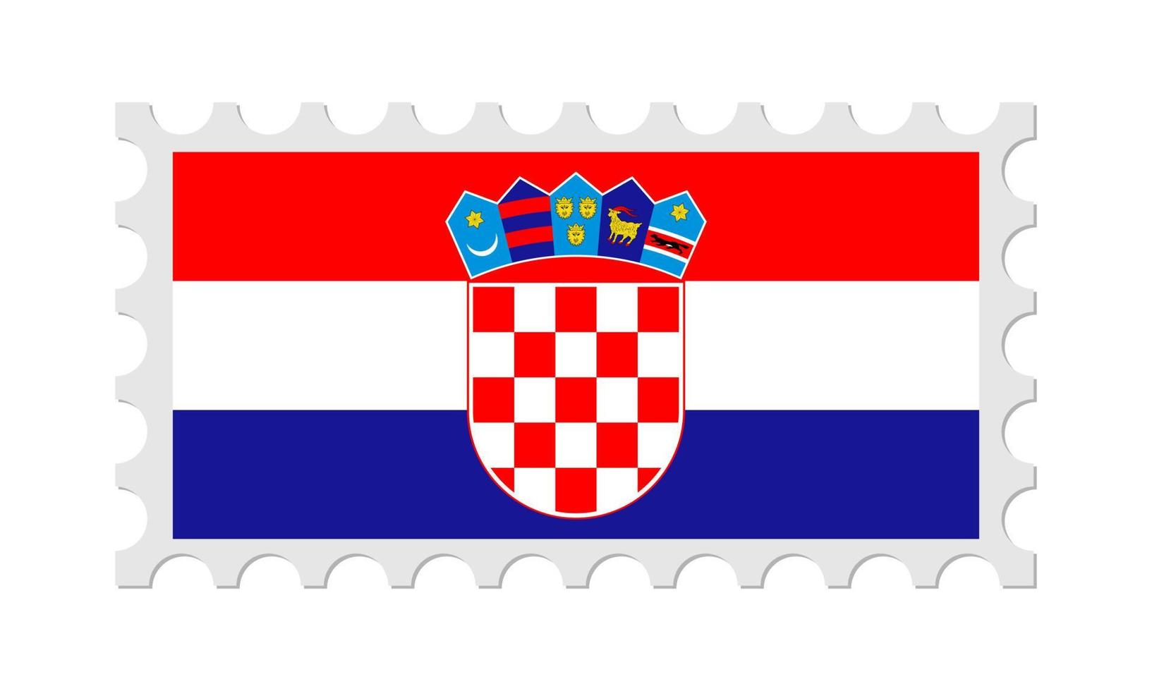 Croatia Postage Stamp With Shadow. Vector illustration.
