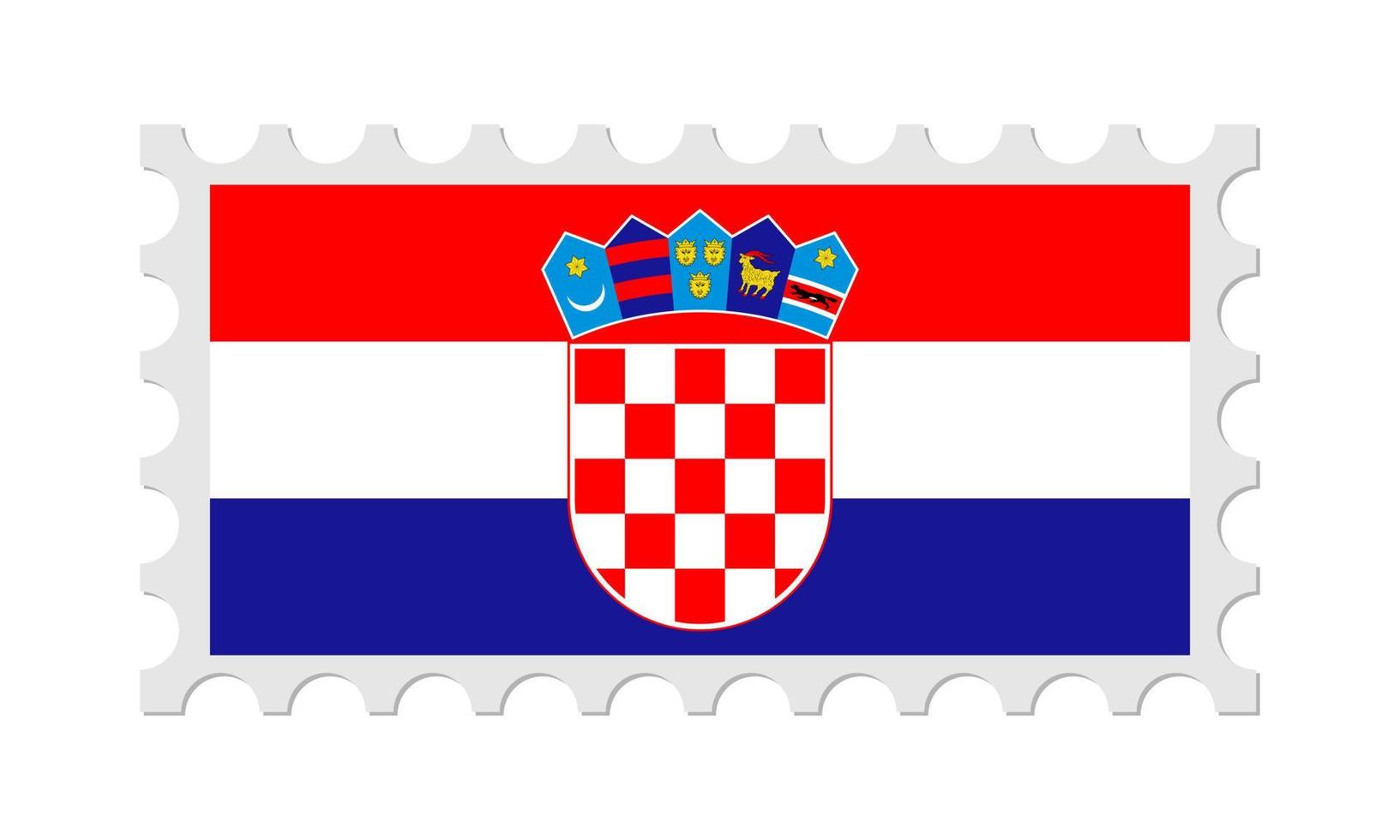 sello postal de croacia con sombra. ilustración vectorial vector