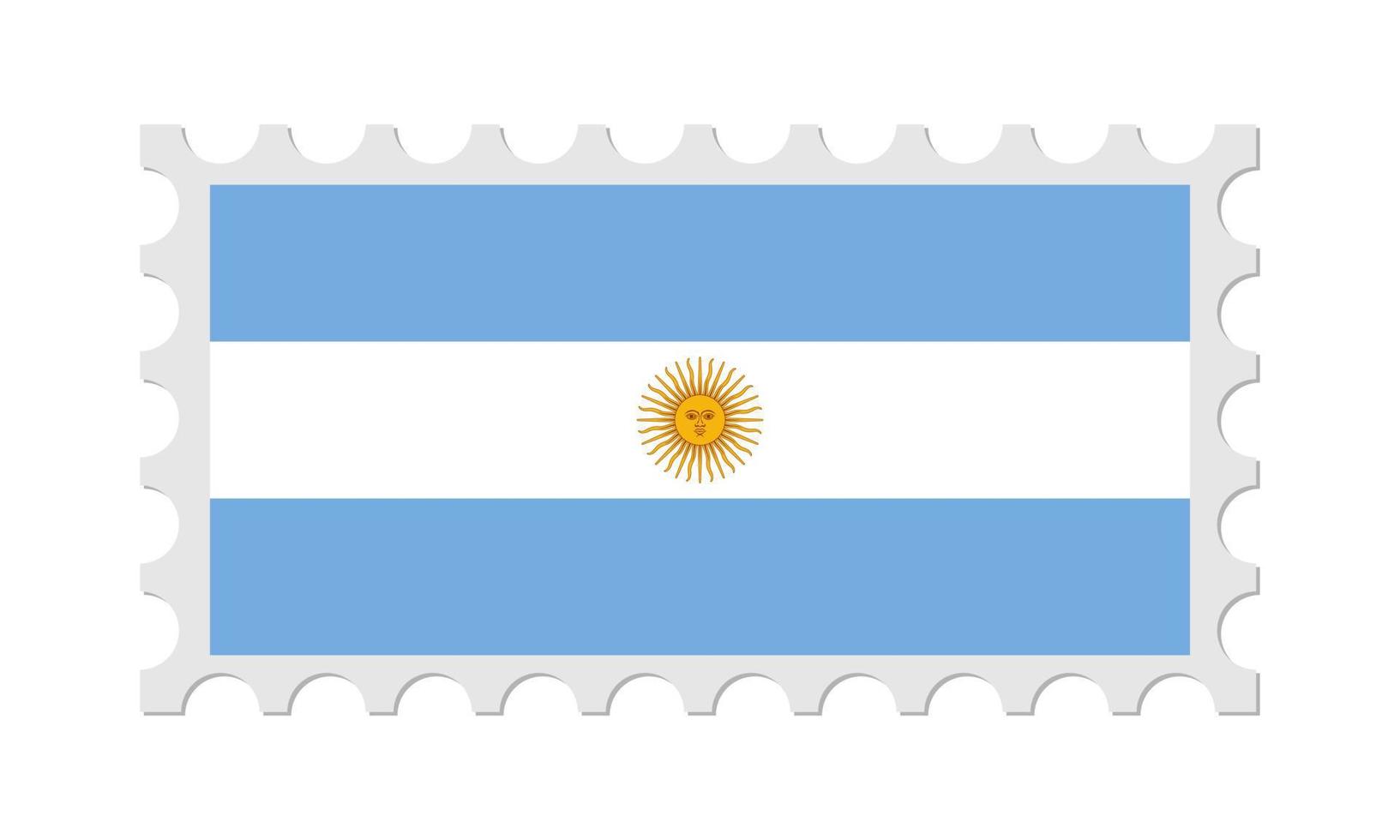 Argentina Postage Stamp With Shadow. Vector illustration.