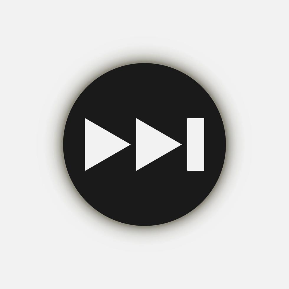 Black rewind button, flat design style. vector