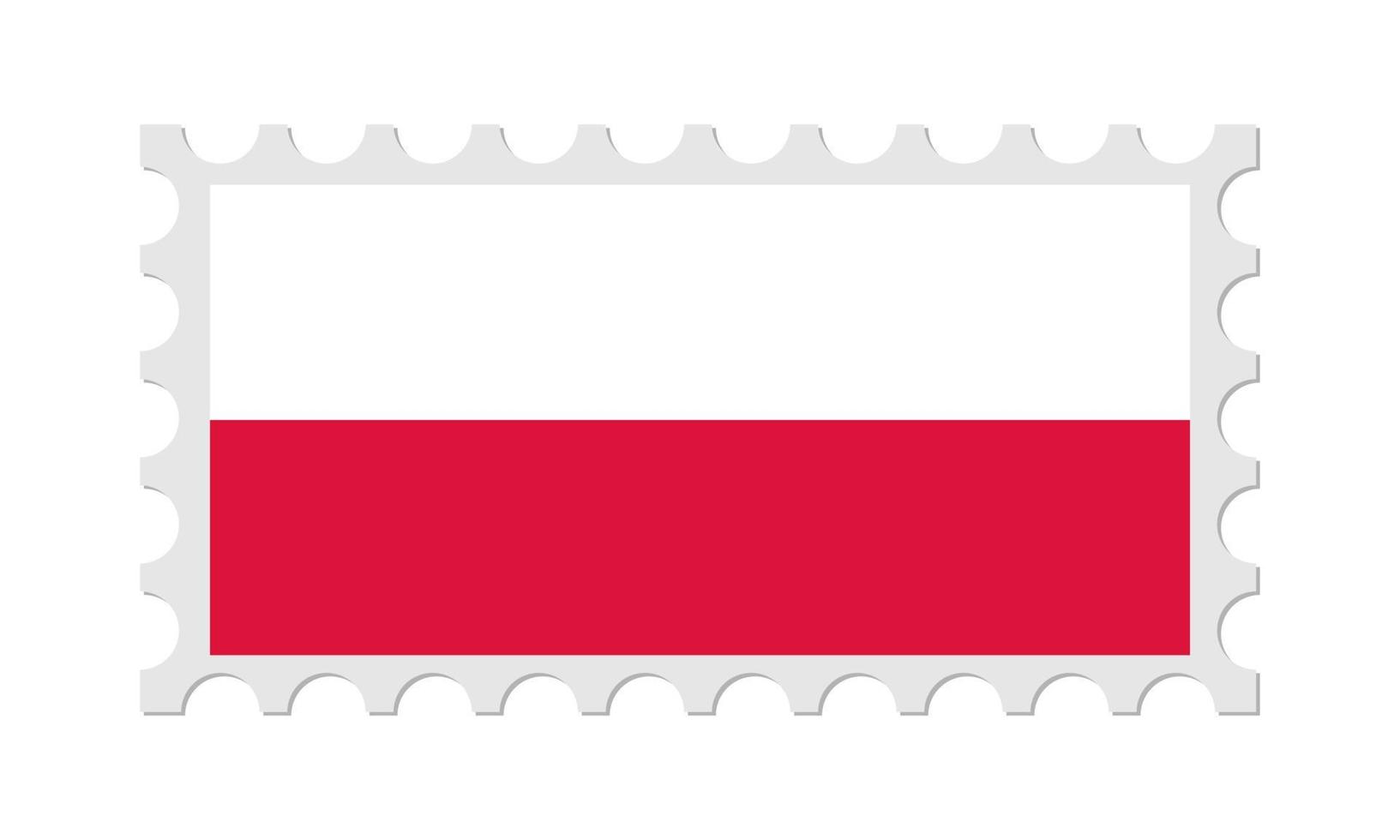 sello postal de polonia con sombra. ilustración vectorial vector