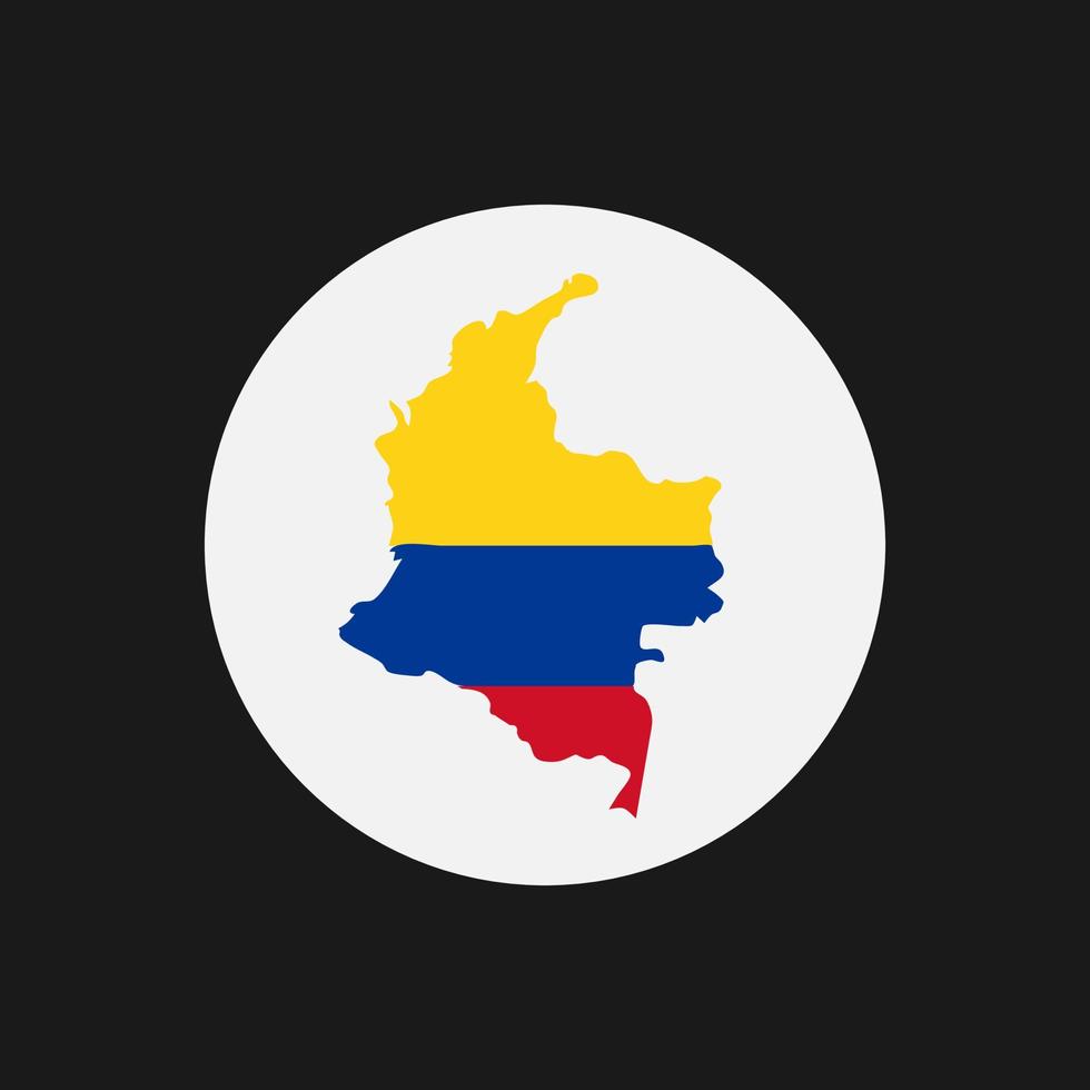 Colombia mapa silueta con bandera sobre fondo blanco. vector