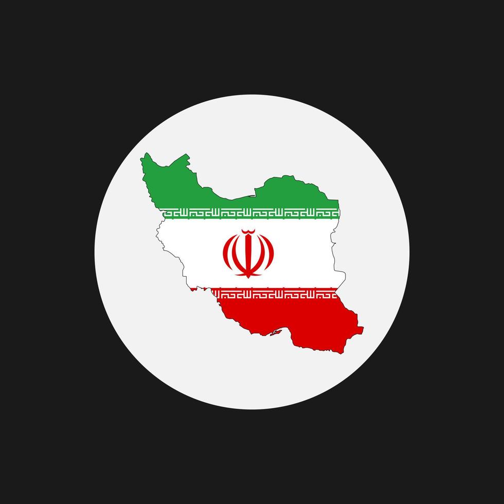 Irán mapa silueta con bandera sobre fondo blanco. vector