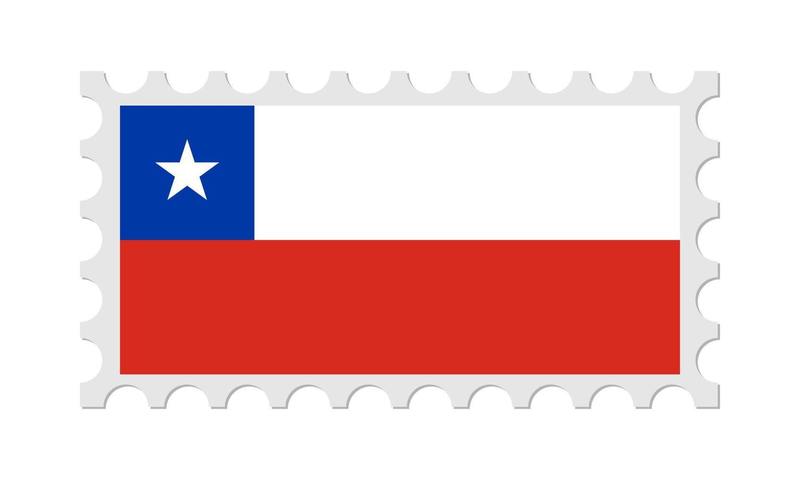 Chile Postage Stamp With Shadow. Vector illustration.