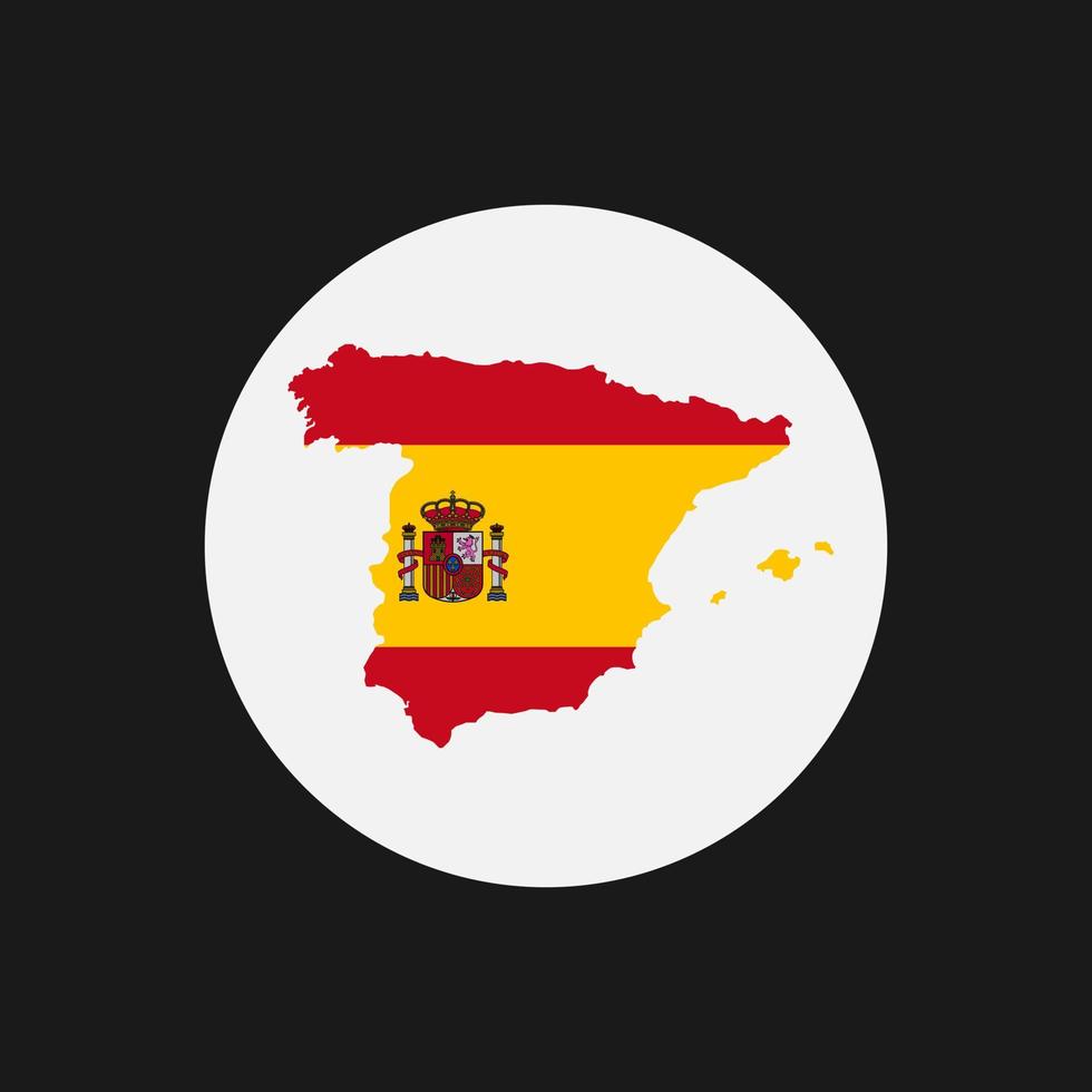 Spain map silhouette with flag on white background vector