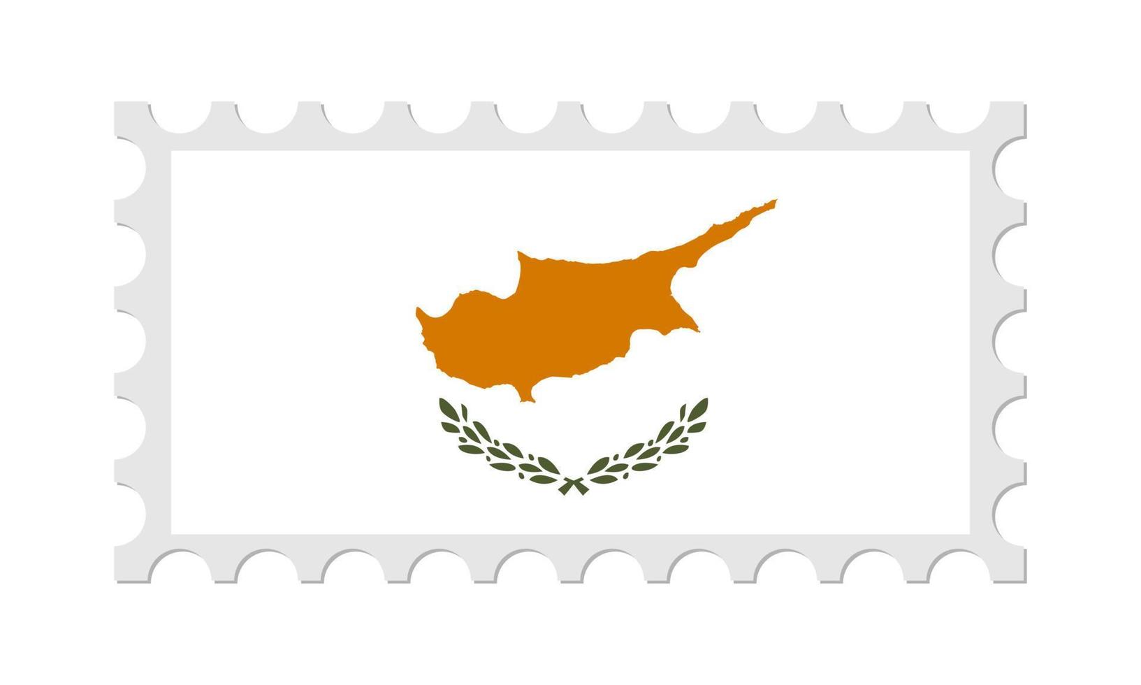 Cyprus Postage Stamp With Shadow. Vector illustration.