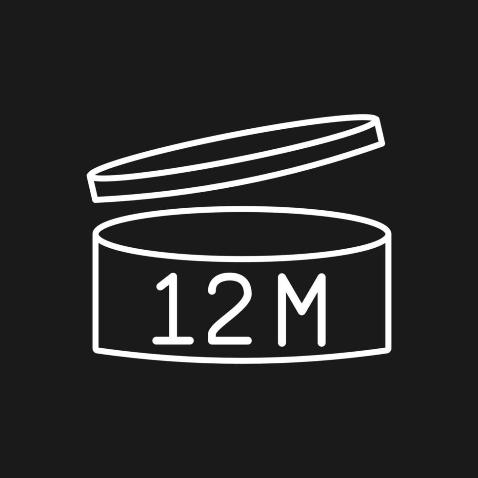 Expiration date 12 month icon. Period after opening symbol. Vector