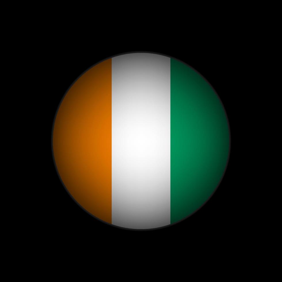 Country Ivory Coast. Ivory Coast flag. Vector illustration.