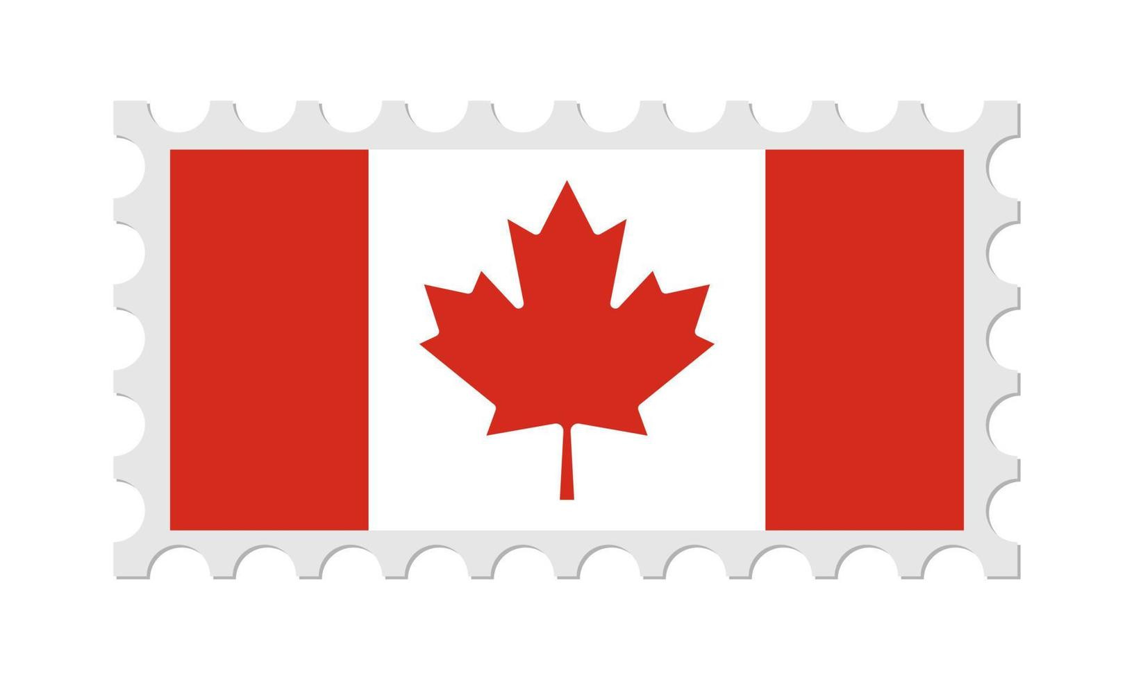 Canada Postage Stamp With Shadow. Vector illustration.