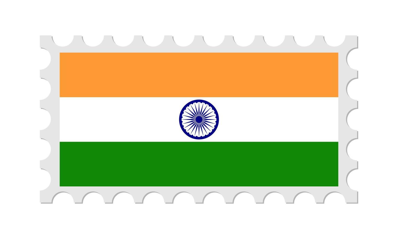 sello postal de la india con sombra. ilustración vectorial vector