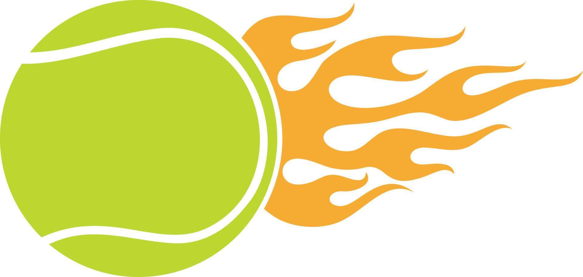 Flaming tennis ball color vector illustration