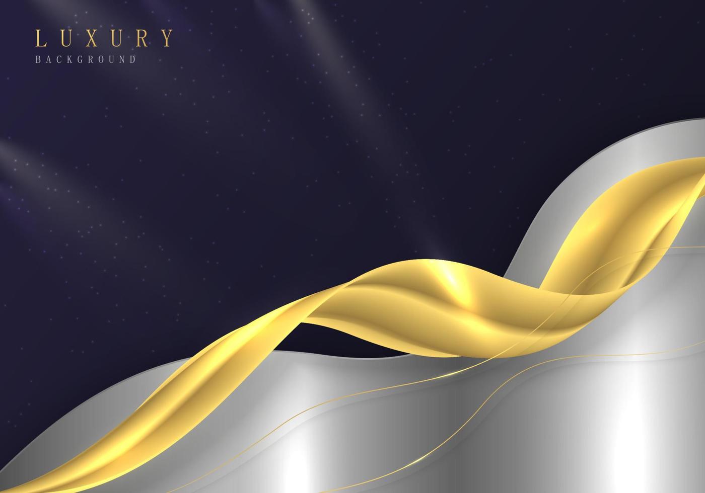 Abstract luxury gold template design with smooth lines 3D artwork. vector