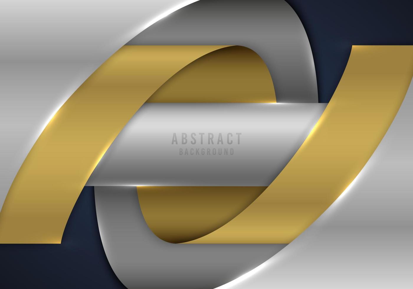 diseño de placa metálica dorada y plateada realista en 3d de lujo abstracto. vector