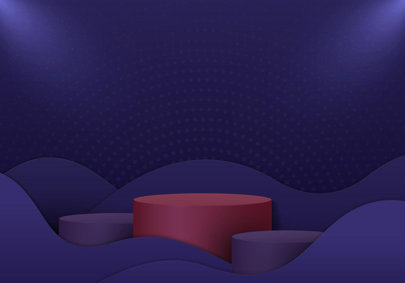 Abstract purple gradient template design of podium display show case template. vector