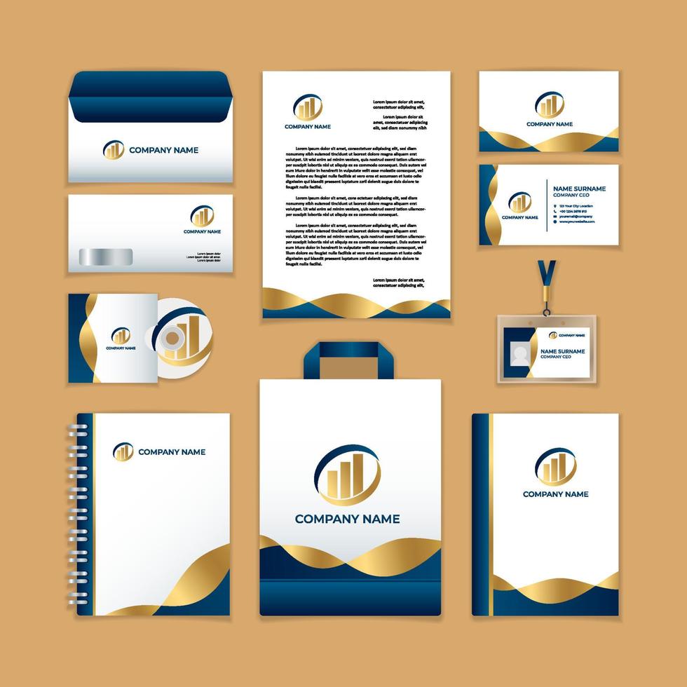 Business Stationary Kit Template Set vector