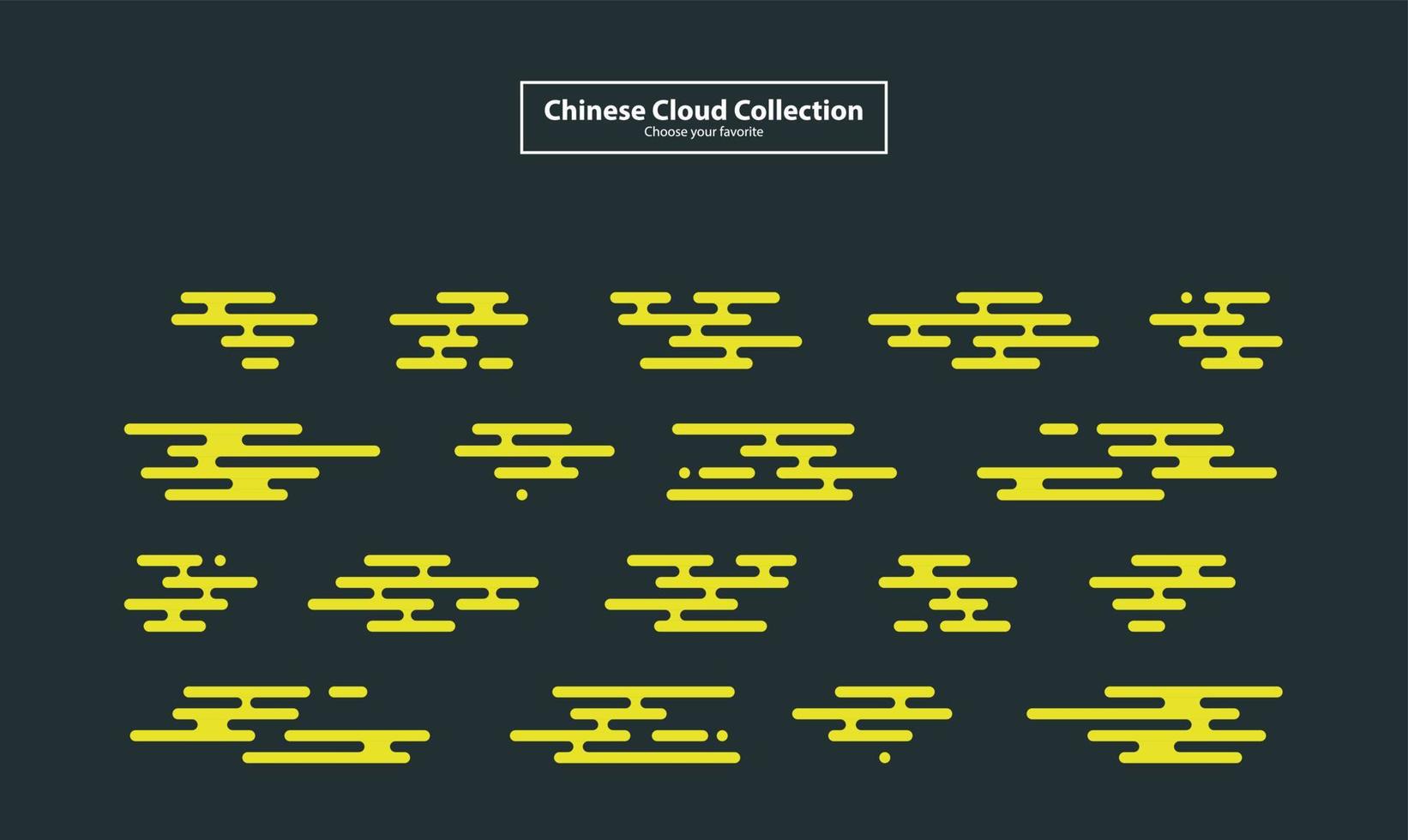 moderno chino nube pegatinas etiquetas colorido elemento vector colección plano insignia conjunto clipart etiqueta