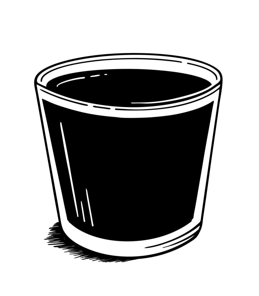 Coffee mug hand-drawn in the style of doodle Good for printing. Vector illustration isolated on a white background