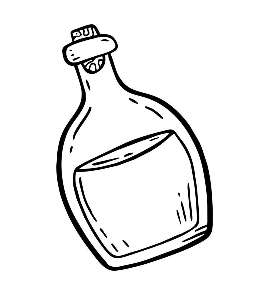 botella de whisky hipster dibujada a mano en estilo garabato buena para imprimir el símbolo del concepto occidental ilustración vectorial aislada vector