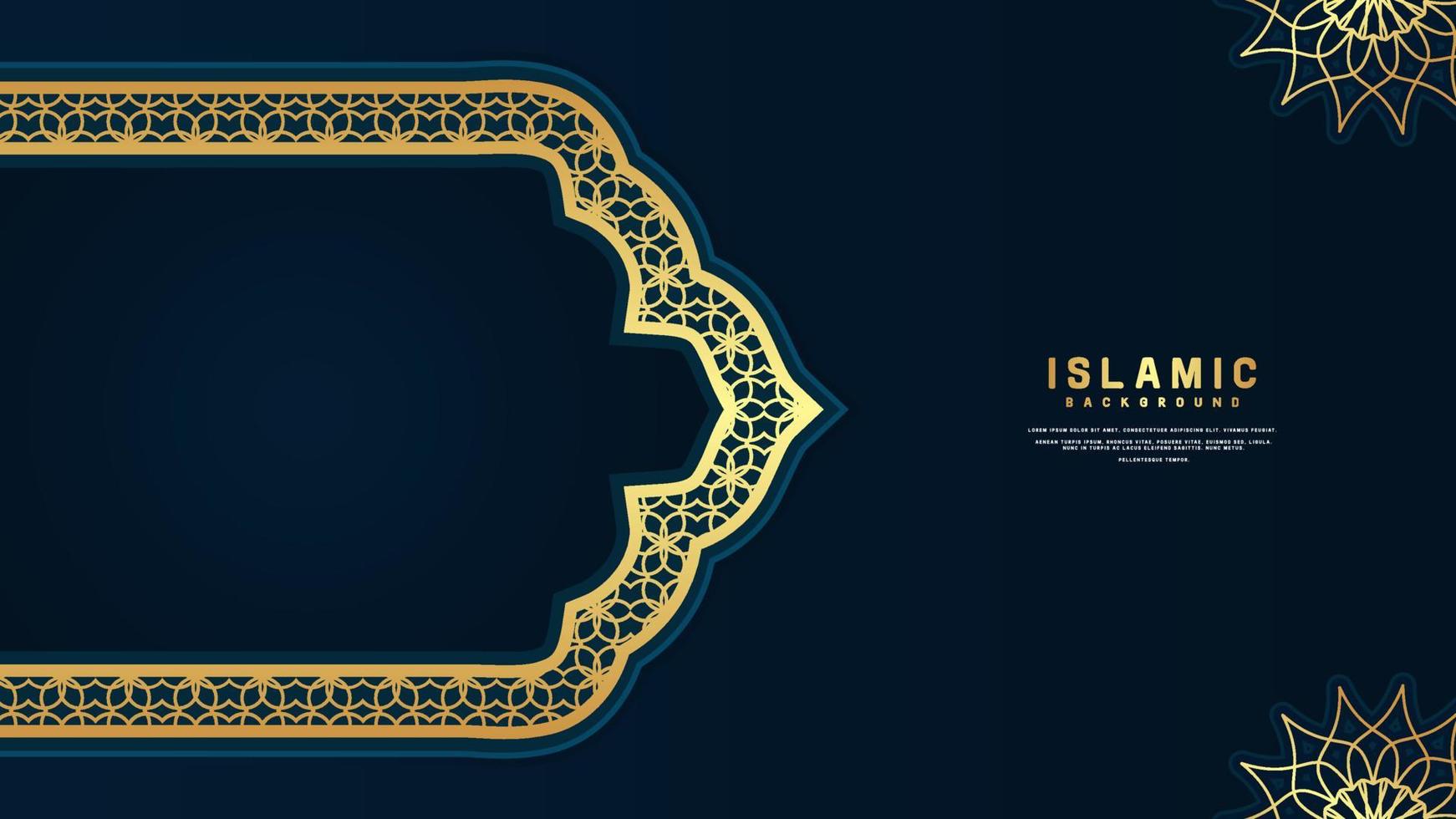 Islamic gold frame template background vector