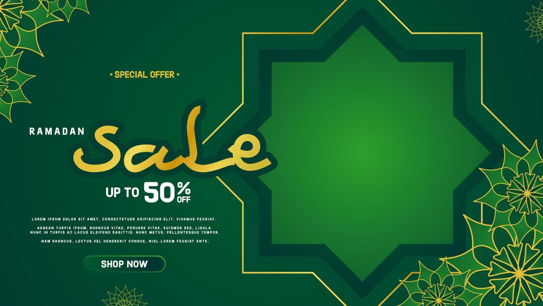 Ramadan sale template banner vector