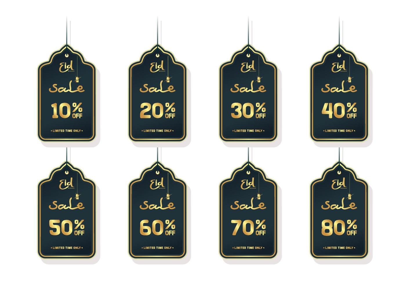 Set of Ramadan sale badge, discount product tags vector