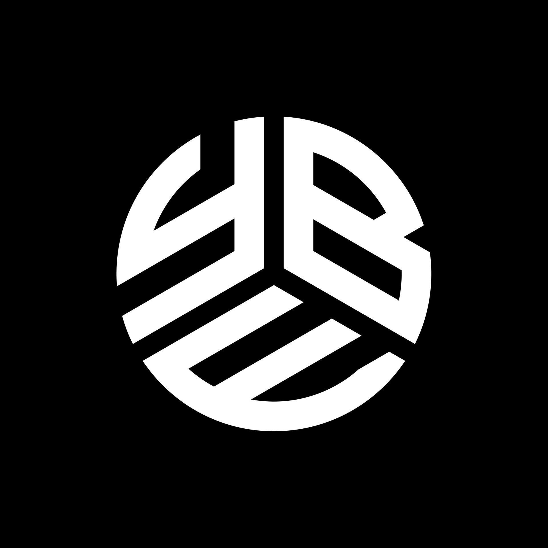 YABE letter logo design on black background. YABE creative initials