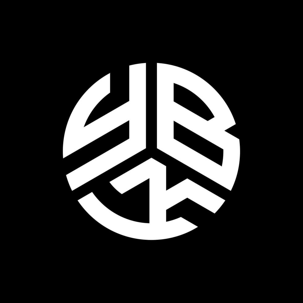 YBK letter logo design on black background. YBK creative initials letter logo concept. YBK letter design. vector