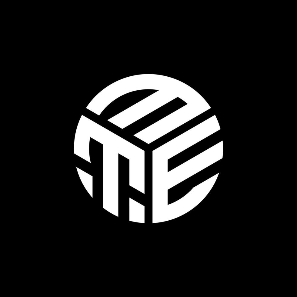 MTE letter logo design on black background. MTE creative initials letter logo concept. MTE letter design. vector