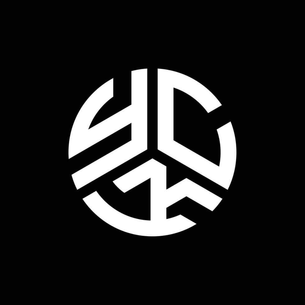 diseño de logotipo de letra yck sobre fondo negro. yck concepto creativo del logotipo de la letra inicial. diseño de letras yck. vector
