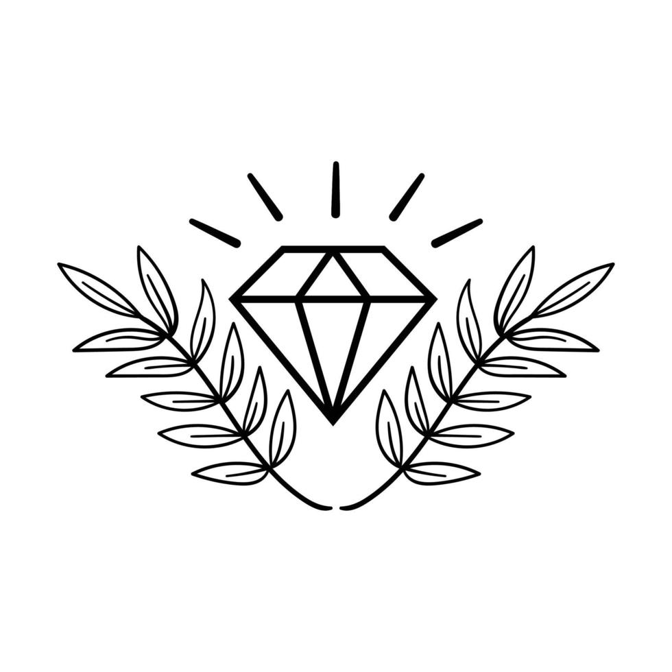 Black Diamond Drawing At Getdrawings  Diamond Tattoo Black And White   Free Transparent PNG Download  PNGkey