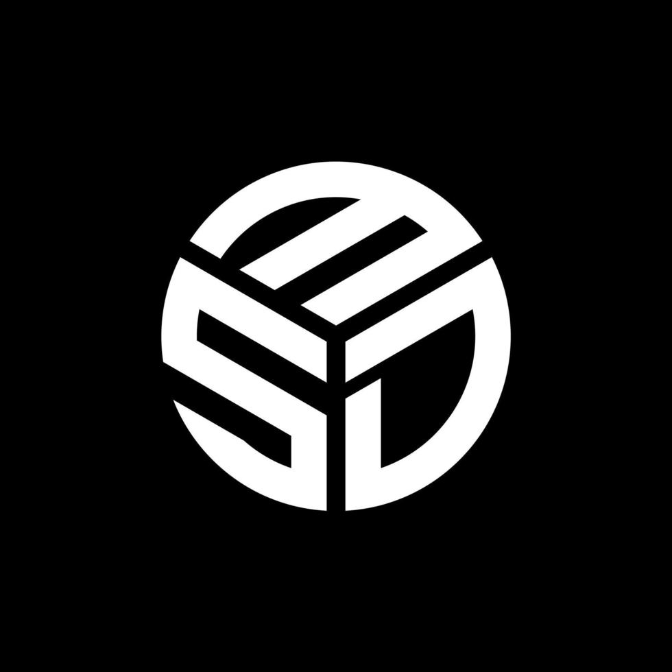 MSD letter logo design on black background. MSD creative initials letter logo concept. MSD letter design. vector