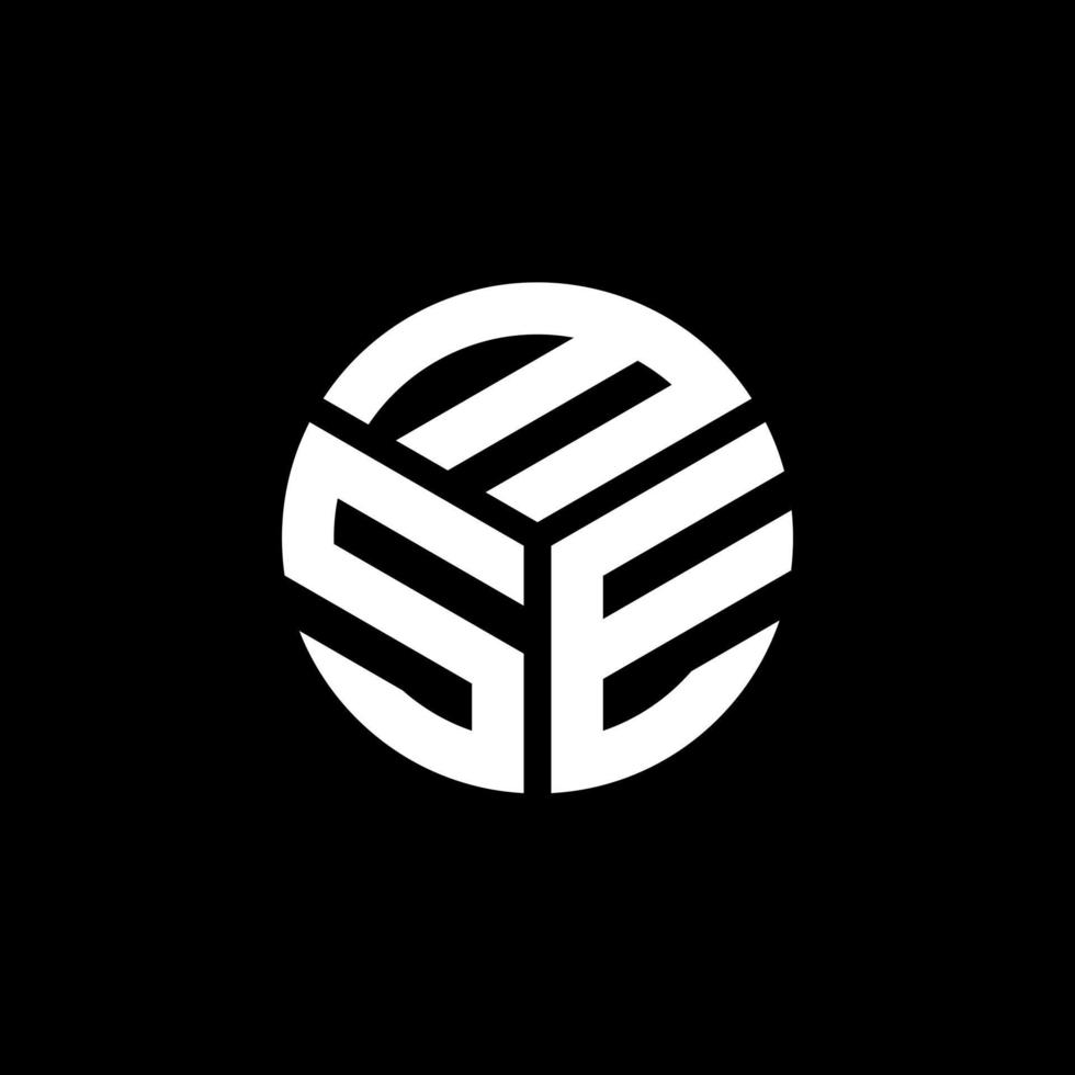 MSE letter logo design on black background. MSE creative initials letter logo concept. MSE letter design. vector